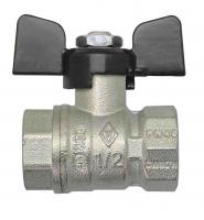 Кран шаровый 3/4" вн/вн (бабочка) Bugatti (полнопроходной, усиленный) (302)